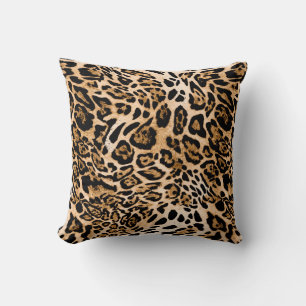 Seamless leopard texture, animal skin cushion