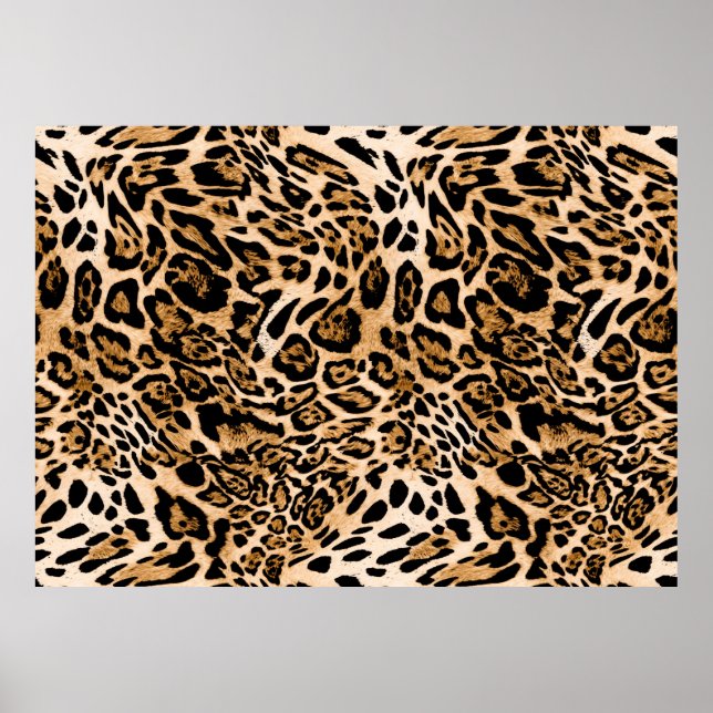 Seamless leopard texture, animal skin poster (Front)