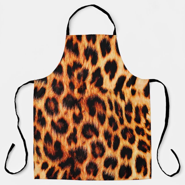 Seamless leopard texture, leopard fur, african ani apron (Front)