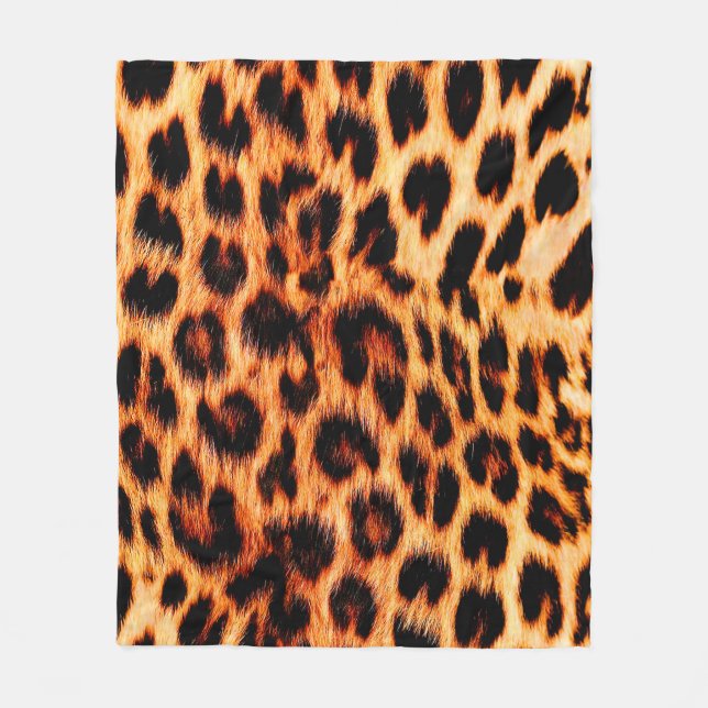 Seamless leopard texture, leopard fur, african ani fleece blanket (Front)