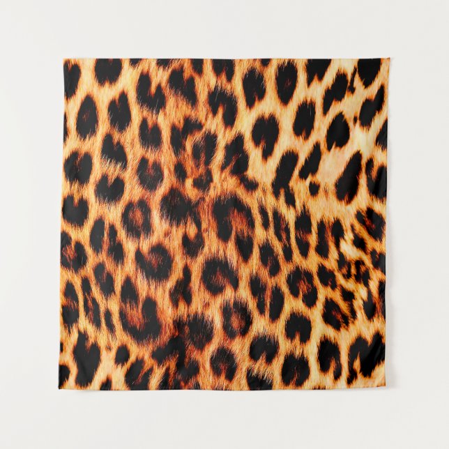 Seamless leopard texture, leopard fur, african ani tapestry (Front)