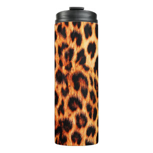 Seamless leopard texture, leopard fur, african ani thermal tumbler