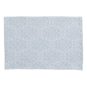 Seamless Light Blue, Pink & White Mandalas  Pillowcase
