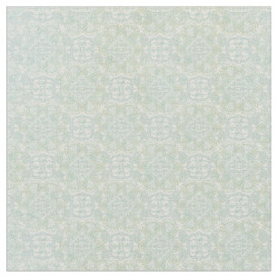 Seamless Light Green, Yellow & White Mandalas  Fabric