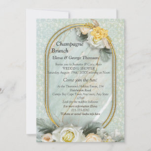 Seamless Light Green, Yellow & White Mandalas  Invitation
