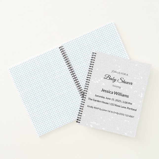 Seamless Light Grey Minimalist Texture  Notebook (Inside)