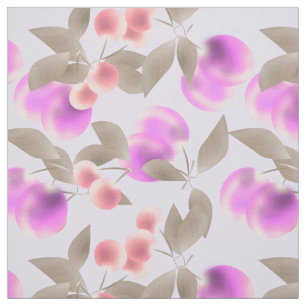 Seamless light plum fruits purple berries cherry p fabric