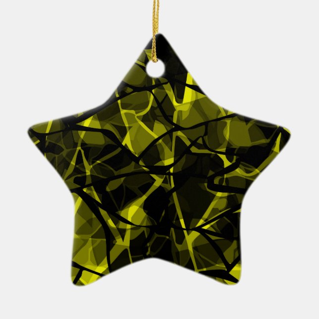 Seamless liquid wavy abstract black green marble g ceramic ornament (Front)