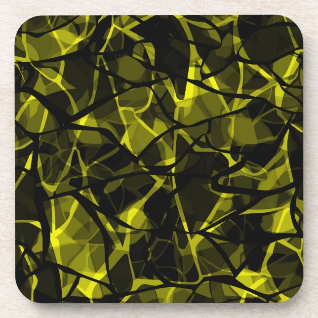 Seamless liquid wavy abstract black green marble g coaster (Front)