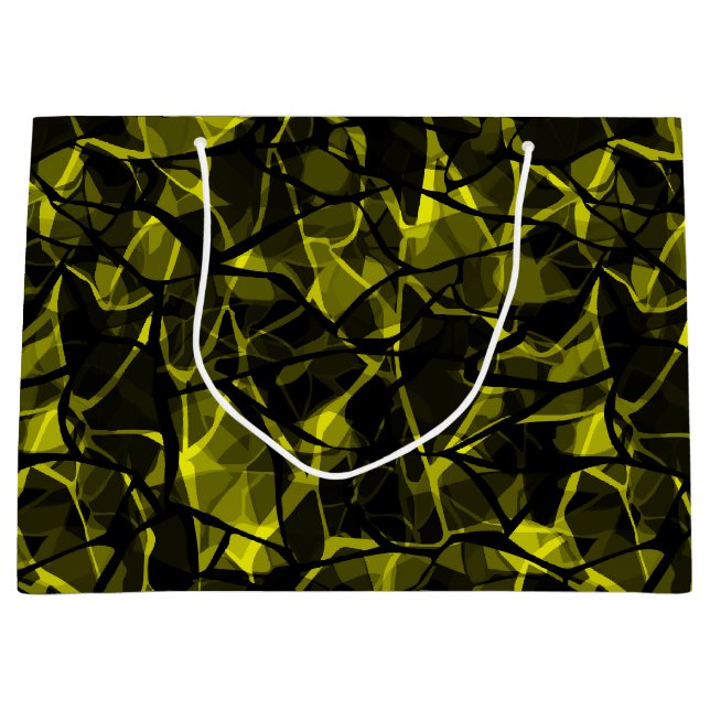 Seamless liquid wavy abstract black green modern p large gift bag (Front)