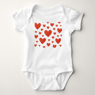 Seamless Love Heart Print for Baby Clothes Bodysuit