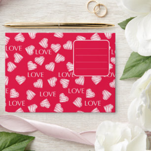 Seamless LOVE Valentines Day pink red white scratc Envelope