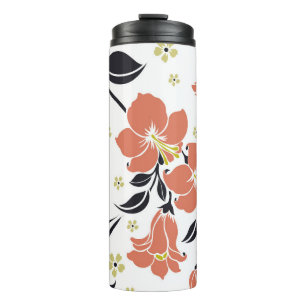 Seamless luxury pattern with flowersflower, lace, thermal tumbler