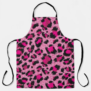 Seamless luxury pink leopard pattern. apron