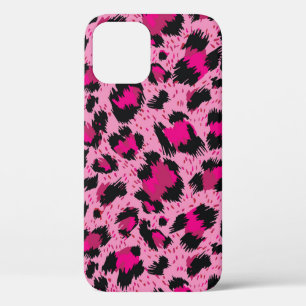 Seamless luxury pink leopard pattern. iPhone 12 case