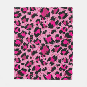 Seamless luxury pink leopard pattern. fleece blanket