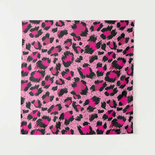 Seamless luxury pink leopard pattern. tapestry (Front)