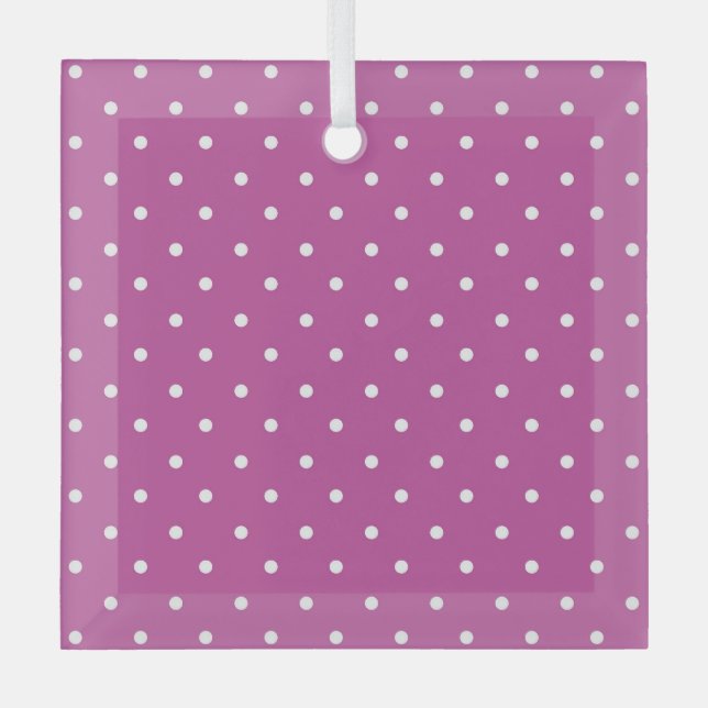 Seamless magenta background polka dot pattern glass tree decoration (Front)