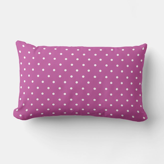 Seamless magenta background polka dot pattern lumbar cushion (Front)