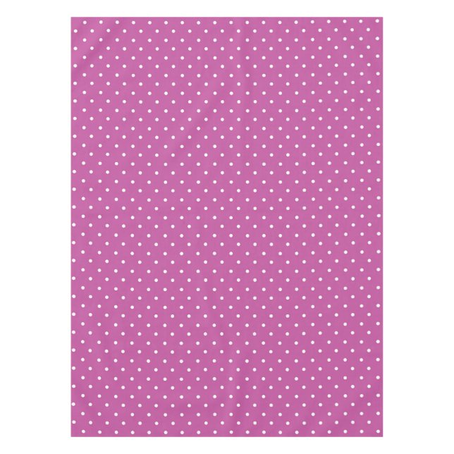 Seamless magenta background polka dot pattern tablecloth (Front)