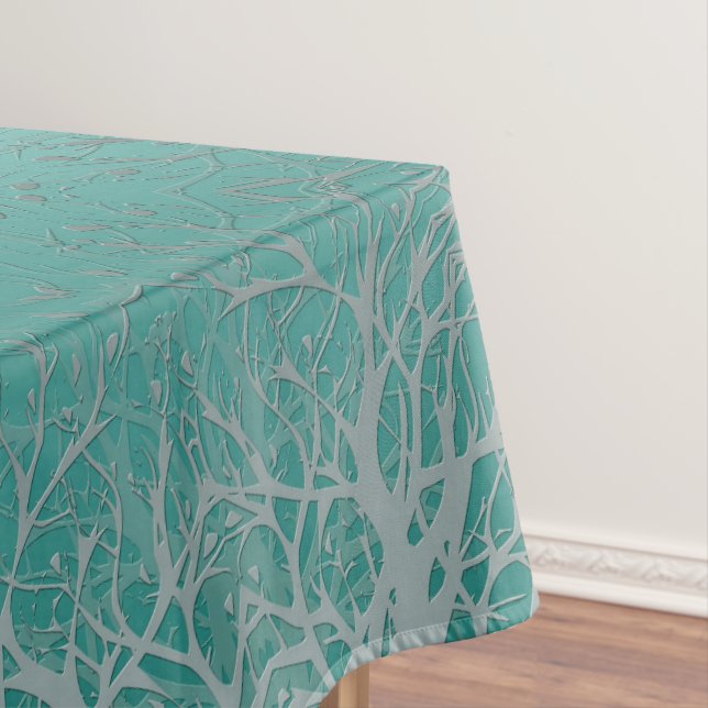 Seamless mandala kaleidoscope tile green pattern o tablecloth (In Situ)