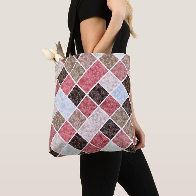 Seamless marble granite stone tile pattern retro v tote bag (Close Up)
