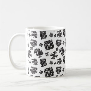 Seamless maya pattern. Black and white ethnic elem Coffee Mug