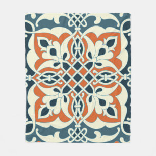 Seamless medallion Vintage multi color pattern Fleece Blanket