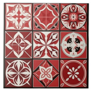 Seamless Mediterranean Ceramic Tile: 9 Mini Tiles