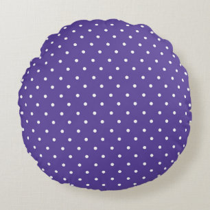 Seamless medium purple polka dot pattern round cushion