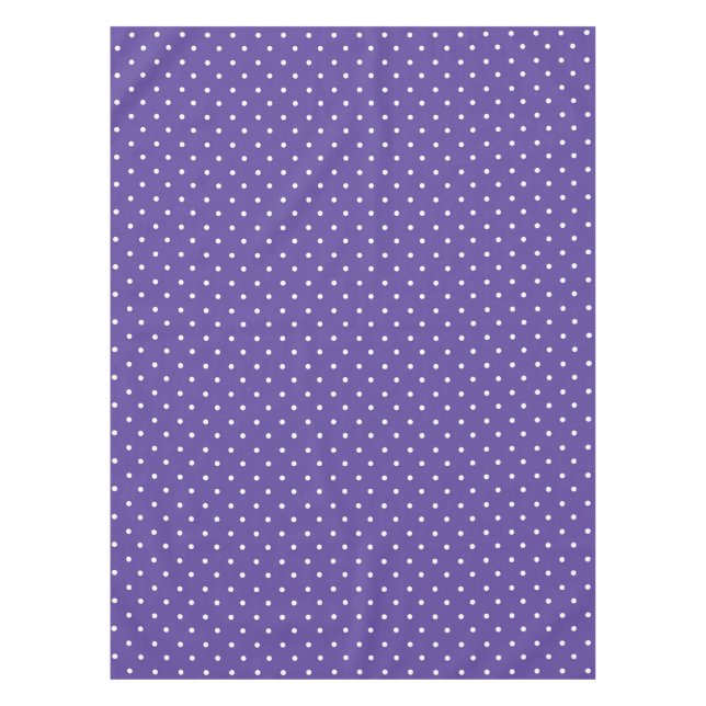Seamless  medium purple polka dot pattern tablecloth (Front)