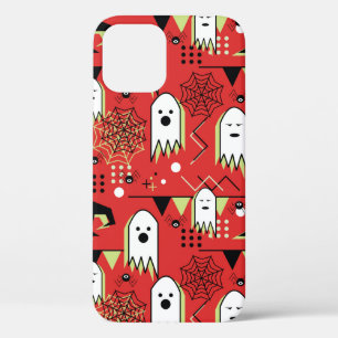 Seamless memphis geometric of ghost for halloween iPhone 12 case