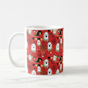 Seamless memphis geometric of ghost for halloween coffee mug