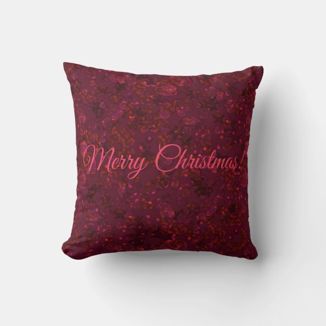 Seamless Merry Christmas glitter sequins sparkle r Cushion (Front)