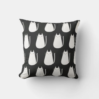 Seamless minimalist vector pattern of funny white  cushion