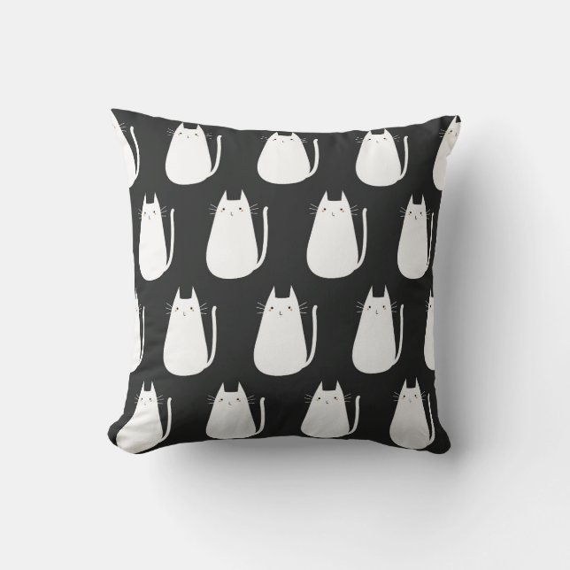 Seamless minimalist vector pattern of funny white  cushion (Front)