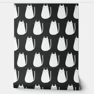 Seamless minimalist vector pattern of funny white  wallpaper