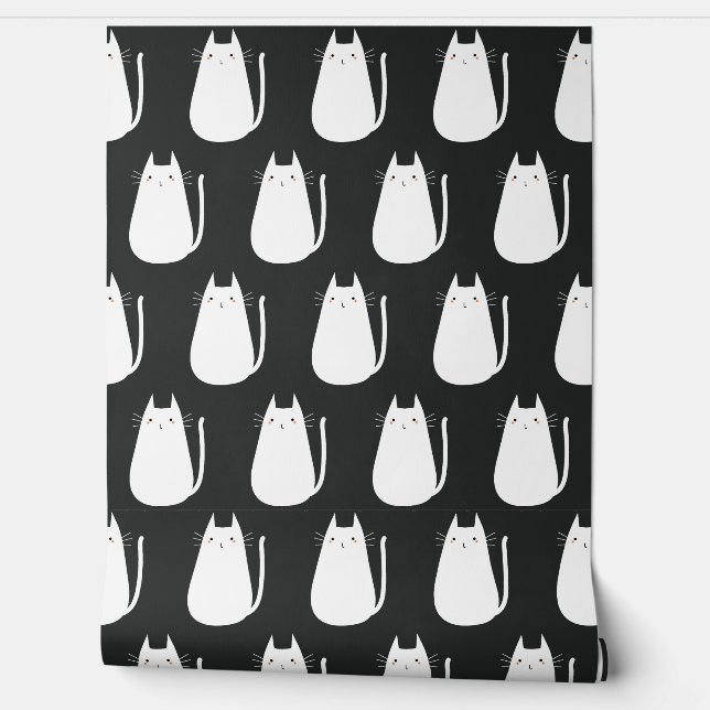 Seamless minimalist vector pattern of funny white  wallpaper (Unrolling)