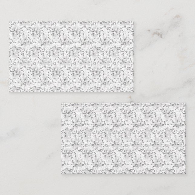 Seamless Monochrome Botanical Pattern Business Card (Front/Back)