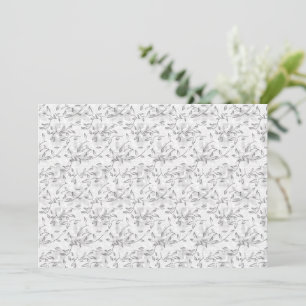 Seamless Monochrome Botanical Print Invitation
