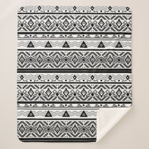 Seamless monochrome folk ethno pattern background sherpa blanket