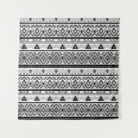 Seamless monochrome folk ethno pattern background