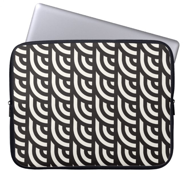 Seamless monochrome geometric pattern. Abstract st Laptop Sleeve (Front)