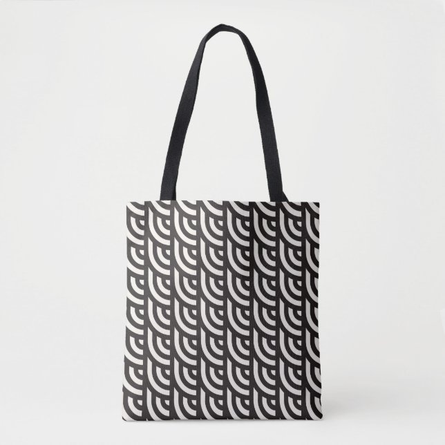 Seamless monochrome geometric pattern. Abstract st Tote Bag (Front)