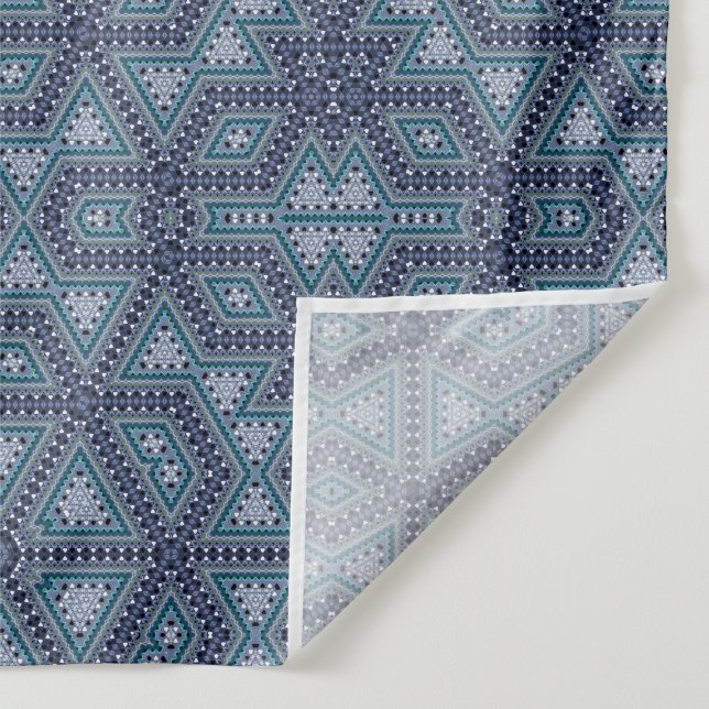 Seamless mosaic abstract kaleidoscope navy triangl tapestry (Detail)