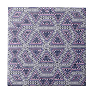 Seamless mosaic abstract kaleidoscope violet trian ceramic tile