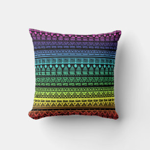 Seamless multicolor rainbow ornamental decor patt cushion