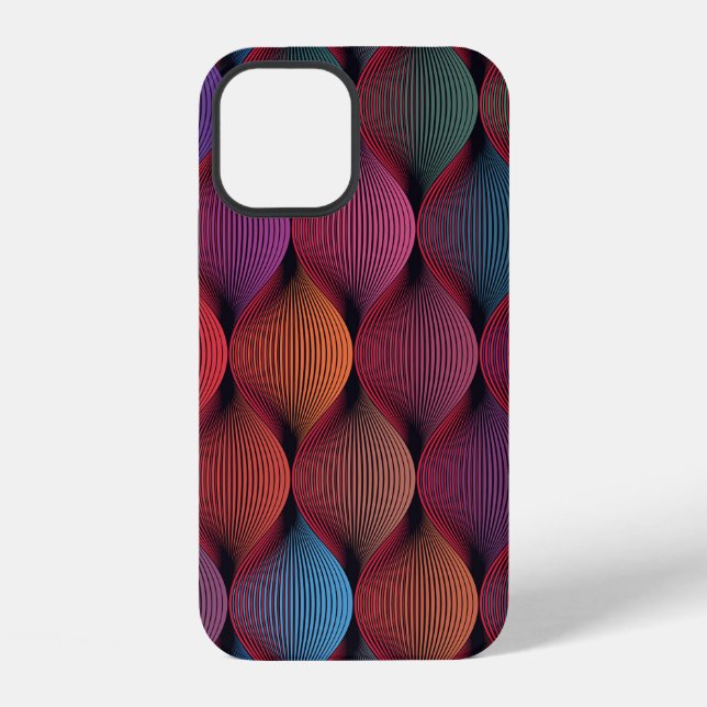 Seamless multicolored wavy pattern iPhone case (Back)