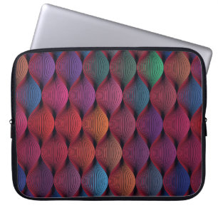 Seamless multicolored wavy pattern laptop sleeve