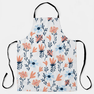 Seamless natural floral pattern, abstract flowers apron